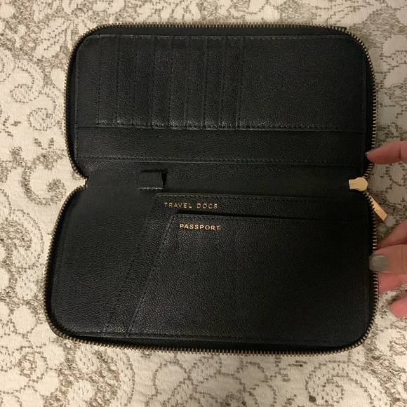 Large Love & Lore Travel Wallet. Double Zip Black - Picture 4 of 6